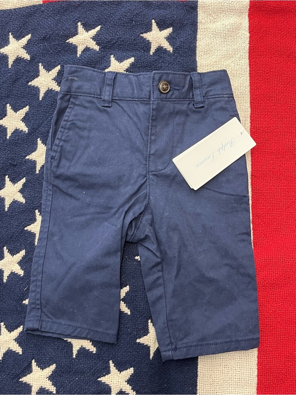 Ralph Lauren Navy Blue Kids Chino Pants Size 3 Months New with Tags